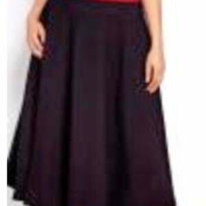 NEW PHOTOS! MIDI SKIRT, BLACK, SIZE 24, MADE IN CANADA!, PULL ON, MICHEL STUDIO